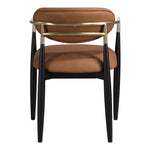 Riccio Vegan Leather Upholstered Dining Arm Chair in Cognac