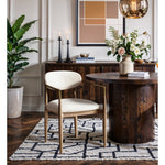 Riccio Vegan Leather Upholstered Dining Arm Chair in Cream