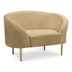 Ritz Velvet Upholstered Chair in Camel