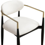 Riccio Vegan Leather Upholstered Dining Arm Chair in Cream