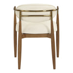 Riccio Vegan Leather Upholstered Dining Arm Chair in Cream