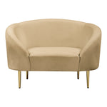 Ritz Velvet Upholstered Chair in Camel