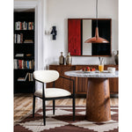 Riccio Vegan Leather Upholstered Dining Arm Chair in Cream