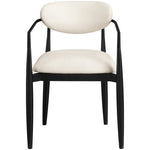 Riccio Vegan Leather Upholstered Dining Arm Chair in Cream