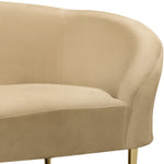 Ritz Velvet Upholstered Chair in Camel
