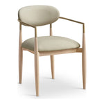 Riccio Vegan Leather Upholstered Dining Arm Chair in Taupe