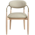 Riccio Vegan Leather Upholstered Dining Arm Chair in Taupe
