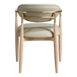 Riccio Vegan Leather Upholstered Dining Arm Chair in Taupe