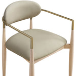 Riccio Vegan Leather Upholstered Dining Arm Chair in Taupe