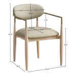 Riccio Vegan Leather Upholstered Dining Arm Chair in Taupe