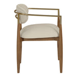 Riccio Vegan Leather Upholstered Dining Arm Chair in Beige