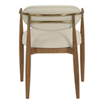 Riccio Vegan Leather Upholstered Dining Arm Chair in Beige