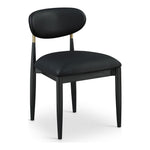 Riccio Vegan Leather Upholstered Dining Side Chair in Black