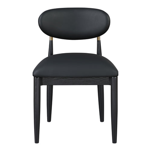 Riccio Vegan Leather Upholstered Dining Side Chair in Black