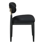 Riccio Vegan Leather Upholstered Dining Side Chair in Black