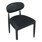 Riccio Vegan Leather Upholstered Dining Side Chair in Black