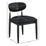 Riccio Vegan Leather Upholstered Dining Side Chair in Black