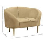 Ritz Velvet Upholstered Chair in Camel