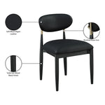 Riccio Vegan Leather Upholstered Dining Side Chair in Black