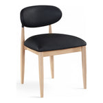 Riccio Vegan Leather Upholstered Dining Side Chair in Black
