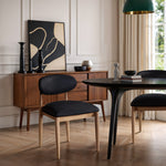 Riccio Vegan Leather Upholstered Dining Side Chair in Black