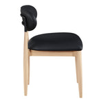 Riccio Vegan Leather Upholstered Dining Side Chair in Black