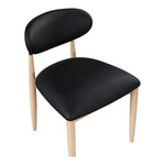 Riccio Vegan Leather Upholstered Dining Side Chair in Black