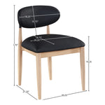 Riccio Vegan Leather Upholstered Dining Side Chair in Black