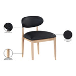 Riccio Vegan Leather Upholstered Dining Side Chair in Black