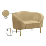 Ritz Velvet Upholstered Chair in Camel