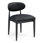 Riccio Vegan Leather Upholstered Dining Side Chair in Black