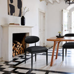 Riccio Vegan Leather Upholstered Dining Side Chair in Black