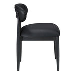 Riccio Vegan Leather Upholstered Dining Side Chair in Black