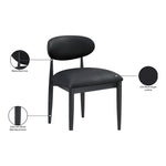 Riccio Vegan Leather Upholstered Dining Side Chair in Black