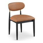 Riccio Vegan Leather Upholstered Dining Side Chair in Cognac