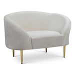Ritz Velvet Upholstered Chair in Cream