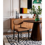 Riccio Vegan Leather Upholstered Dining Side Chair in Cognac
