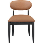 Riccio Vegan Leather Upholstered Dining Side Chair in Cognac