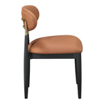 Riccio Vegan Leather Upholstered Dining Side Chair in Cognac