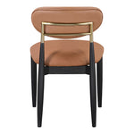Riccio Vegan Leather Upholstered Dining Side Chair in Cognac