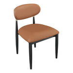 Riccio Vegan Leather Upholstered Dining Side Chair in Cognac