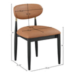 Riccio Vegan Leather Upholstered Dining Side Chair in Cognac
