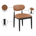 Riccio Vegan Leather Upholstered Dining Side Chair in Cognac