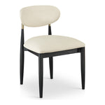 Riccio Vegan Leather Upholstered Dining Side Chair in Cream