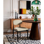 Riccio Vegan Leather Upholstered Dining Side Chair in Cream