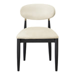 Riccio Vegan Leather Upholstered Dining Side Chair in Cream
