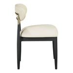 Riccio Vegan Leather Upholstered Dining Side Chair in Cream