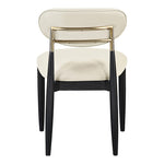 Riccio Vegan Leather Upholstered Dining Side Chair in Cream