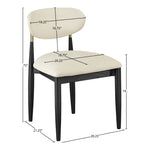 Riccio Vegan Leather Upholstered Dining Side Chair in Cream