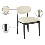 Riccio Vegan Leather Upholstered Dining Side Chair in Cream